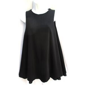 Nwt ZARA Black Sleeveless 100% Cotton Lined Mini Short Swing Dress Women Sz S